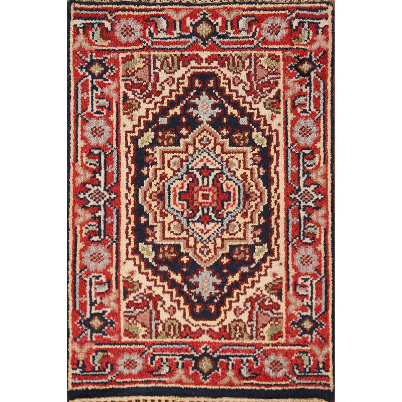 Tapis décoratif géométrique traditionnel indien 2x3