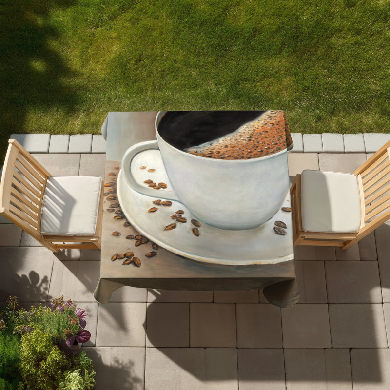 Black Coffee Tablecloth - Stylish Indoor Outdoor Home Decor