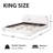 Boucle Fabric Upholstered Platform Bed with Curve-Shaped Design Headboard-111126068