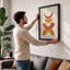 Stacked Geometry Mid-Century - Framed Print-375541062-375541069