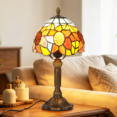 14" Tiffany Sunflower Table Lamp (Bulb Include)