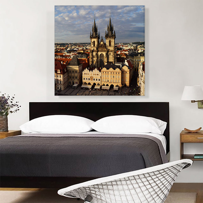 Reproduction de photo sur toile tendue, Prague République Tchéque, Prague, H 36 po x l 36 po x 1,5 po