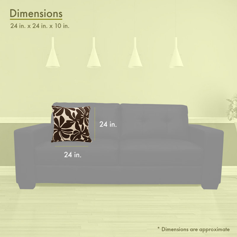 Plantation Floral Outdoor Reversible Throw Pillow, Yellow Floral, Chocolate