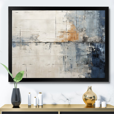 «Abstract Blue Beige Road Collage II», art mural abstrait