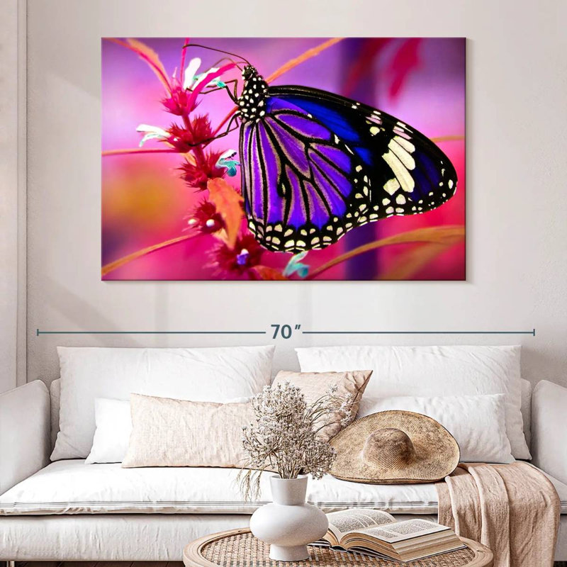 Brampt magnifique papillon mauve, H 34 po x l 51 po