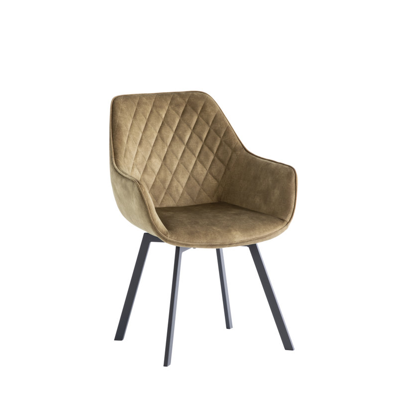 45cm H Velvet Upholstered Side Chair, Green