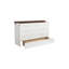 Queen Murphy Bed Cabinet with Storage Drawer & USB Charging Station, Solid Pine Wall Bed for Home Office, White-Walnut-713897752