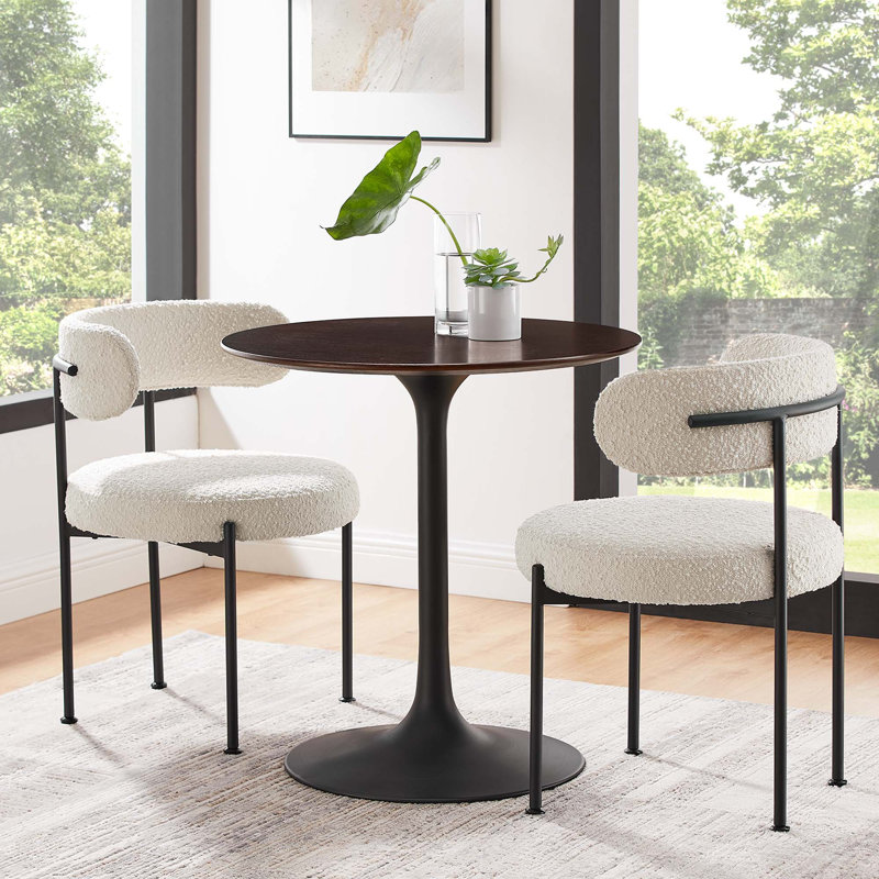 Table de salle à manger Modway Lippa, Noir, Noyer cerise, L 27,5 po x l 27,5 po
