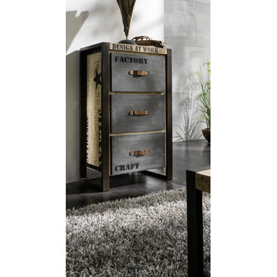 Factory Solid Wood 60cm W 3 - Drawer Chest of Drawers