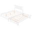 Lit plateforme blanc avec lit gigogne réglable - Fabriqué en bois de pin et en matériaux-1830412201
