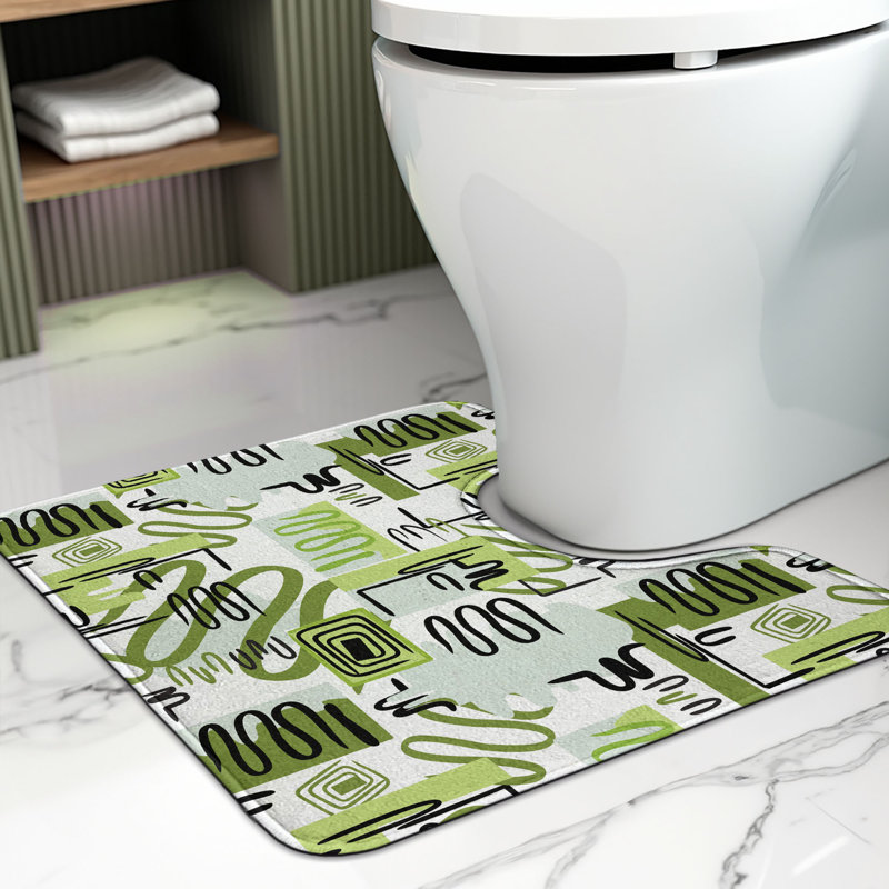 Tapis de salle de bain abstrait en U 20 po