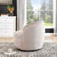 Chaise pivotante moderne à 360 degrés en beige, avec base en métal et rembourrage pour la détente Chaise beige, un revêtement doux-300096592