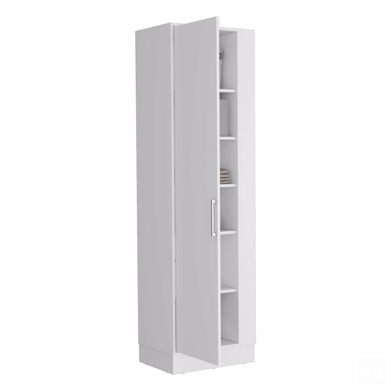 Armoire de rangement, une porte et des tablettes