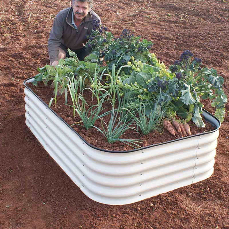 Asim Original Veggie Raised Bed Planter Paperbark (Merino White), Paperbark