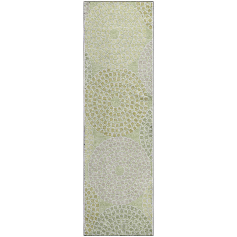 Premium Machine Washable Prisco Mint Rug