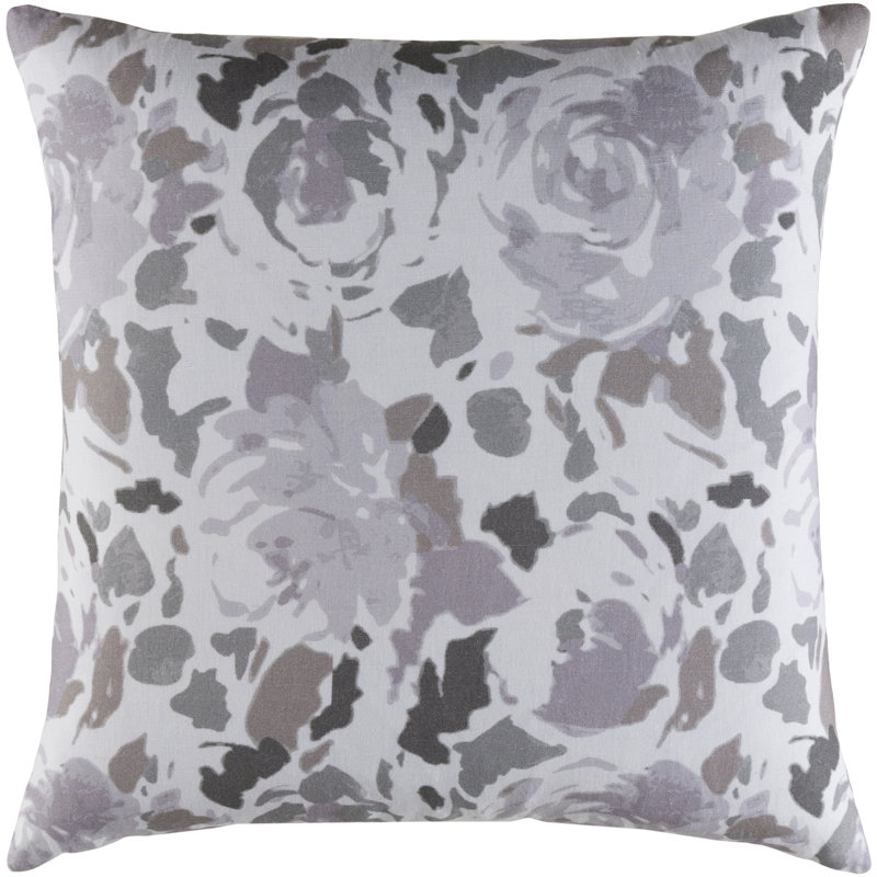 Kalena Appliqued Throw Pillow, 22" x 22", Purple, Pillow Cover Only