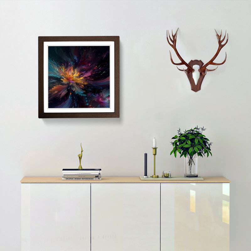 Single Picture Frame Print on Wood, Walnut