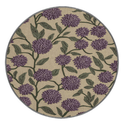 Tapis botanique brun lavable à la machine