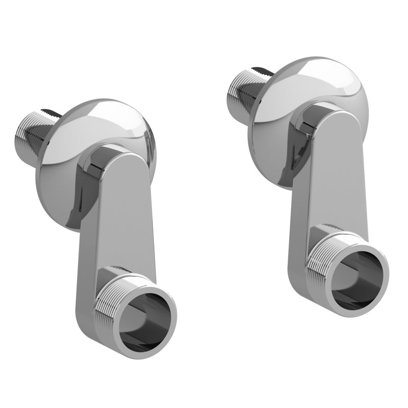 Paire de supports muraux 2 po, Chrome