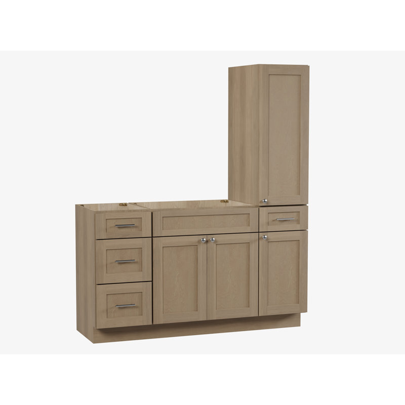 Meuble-lavabo simple 60 po Disar, Chêne naturel