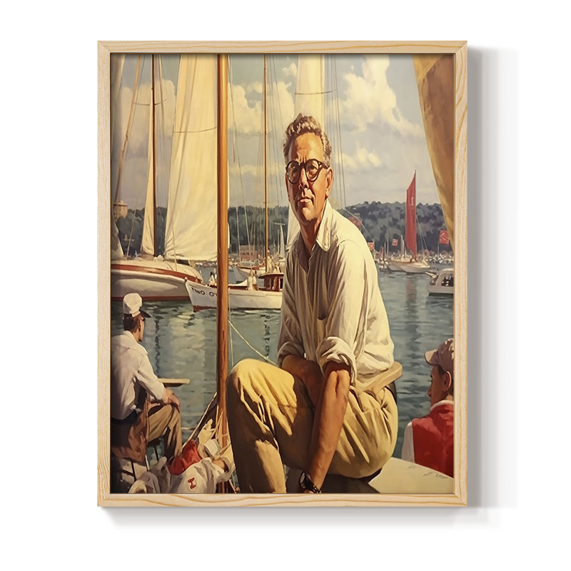NAUTICAL Series DCIX, reproduction encadrée - bois massif, Naturel, H 11 po x l 9 po