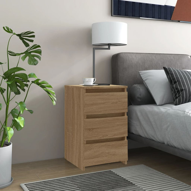 Cowlic Bed Cabinet 40x35x62.5 cm Engineered Wood, Sonoma Oak, 1