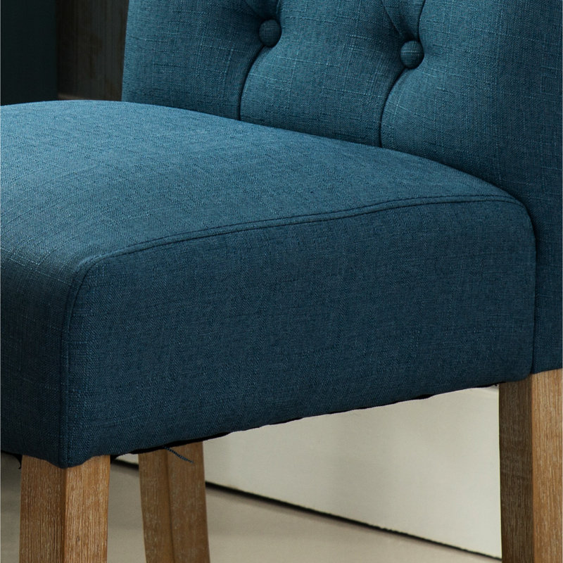 Chaise de salle à manger bleue, bois massif - chaise 2 pièces au design élégant, aspect attrayant