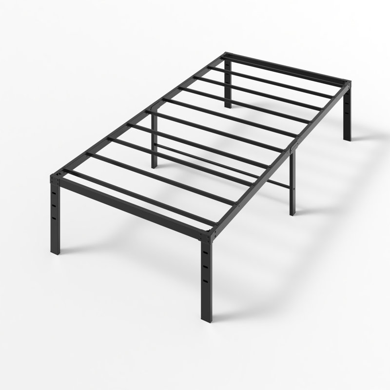 Structure de lit robuste, lit plateforme en métal sans sommier, Lit simple, 14"
