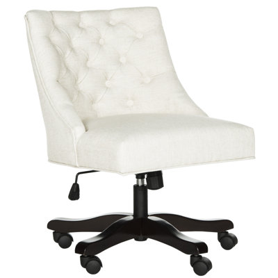 Chaise de bureau pivotante en mélange de polyester - Chaise de bureau moderne sans accoudoirs