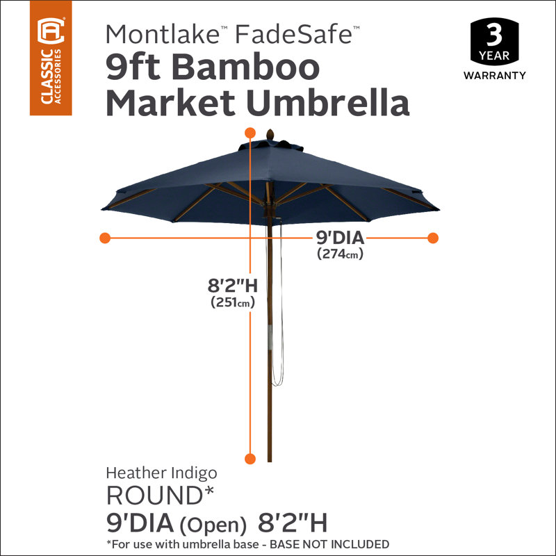 Ayvion 105.75'' Market Umbrella, Heather Indigo