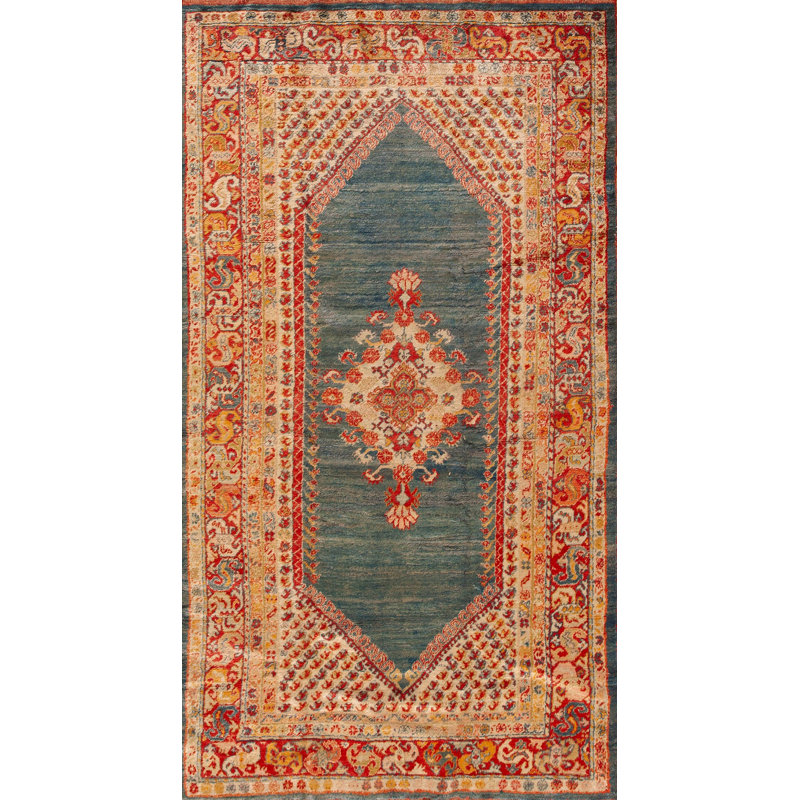 Tapis noué à la médaillon turc antique Oushak - Angora