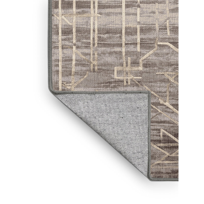 Machine Washable Gray Area Rug, Runner 2' x 5'