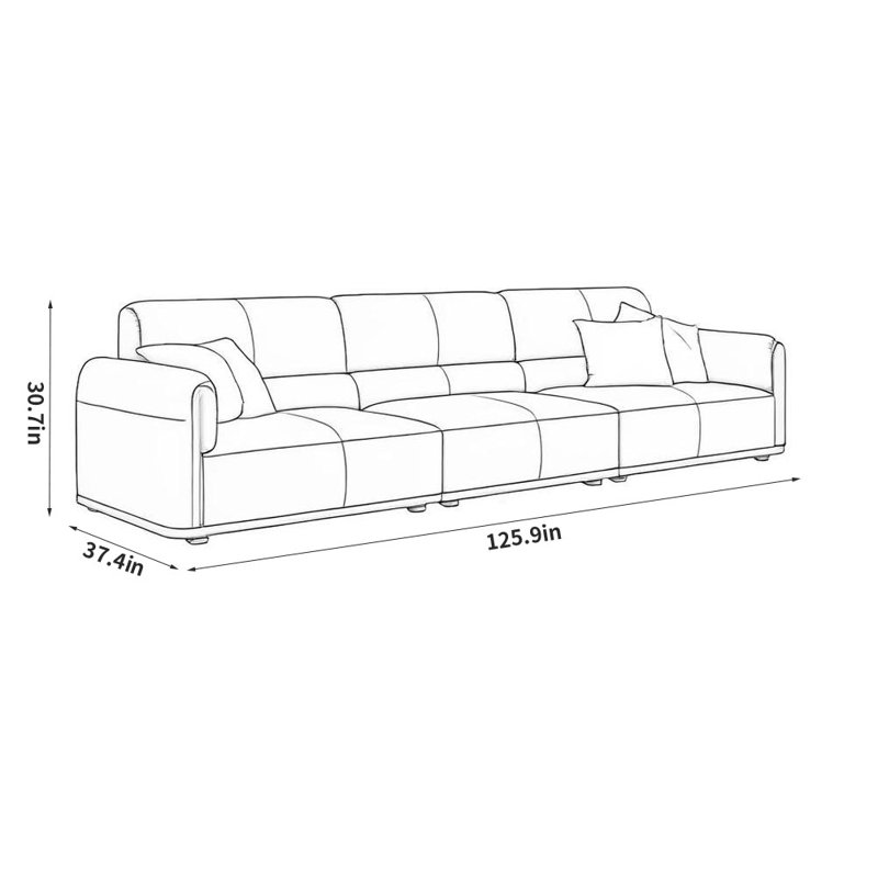 Canapé simple en similicuir rétro, H 30,7 po x l 125,9 po x P 37,4 po, Vert