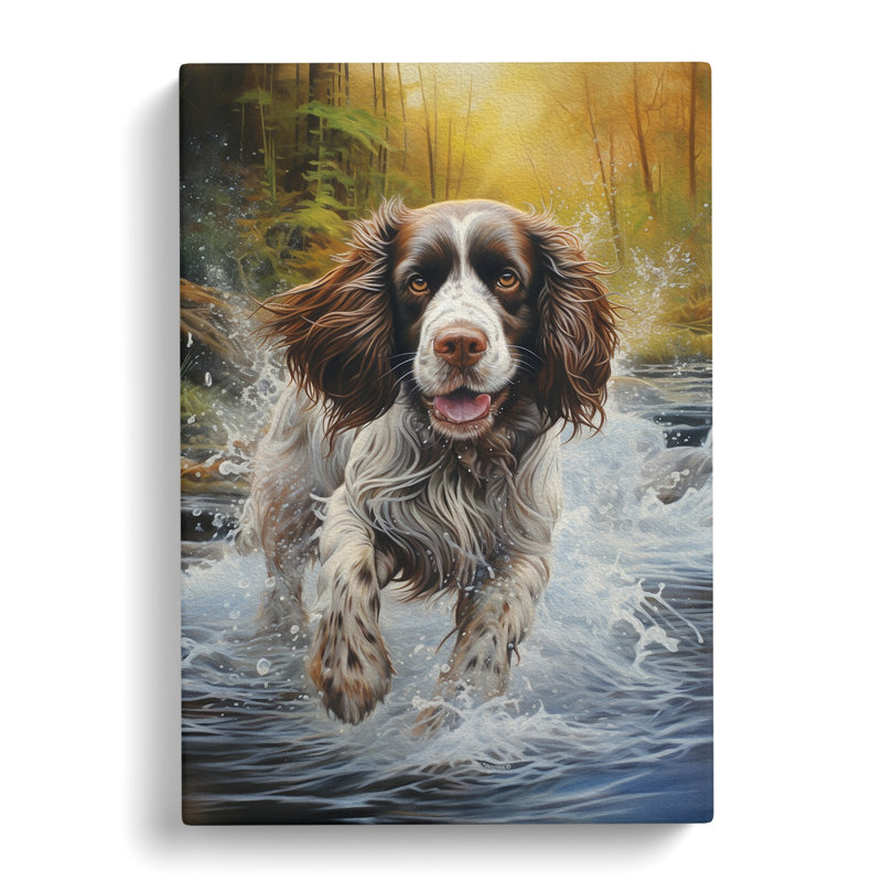 English Springer Spaniel Tachisme - Wrapped Canvas, 60cm H x 40cm W x 3cm D
