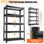 Support de rangement en métal robuste à 5 couches à hauteur réglable pour les grandes surfaces, les entrepôts et les cuisines, capacité de charge de 2 000 livres, noir, installation simple avec capacité, salles de sport idéales, garages plus, assemblage rapide