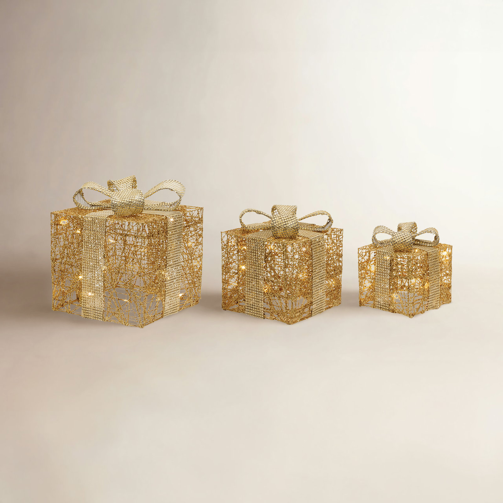 LED Wrapped Presents Display (Set of 3)