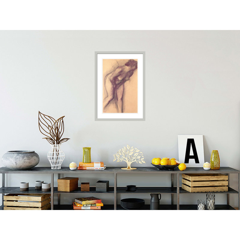 «Femme debout nu» par Edgar Degas, impression giclée encadrée, 29.5" H x 21.4" W