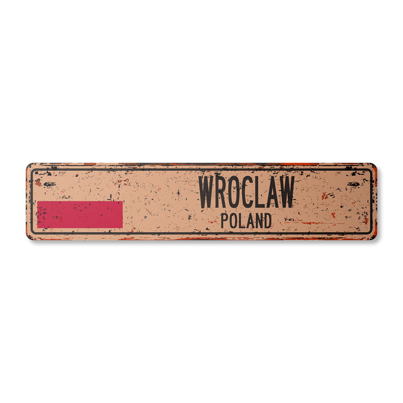 Plaque de rue Wroclaw Aluminium 4 po x 18 po