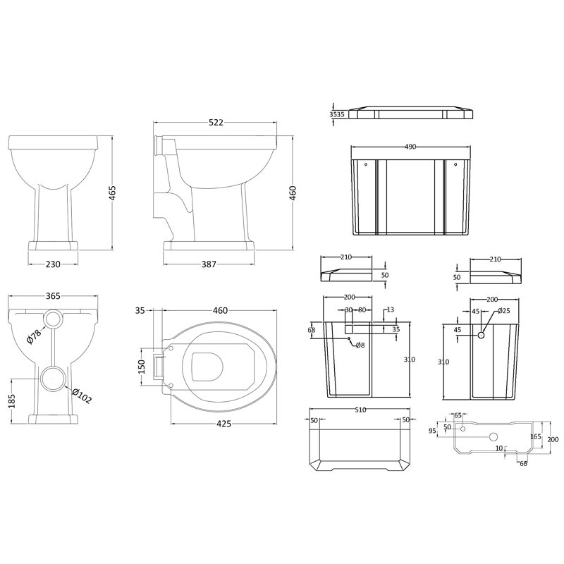 Nuie Richmond 6L LPF Round Floor Mounted Kit