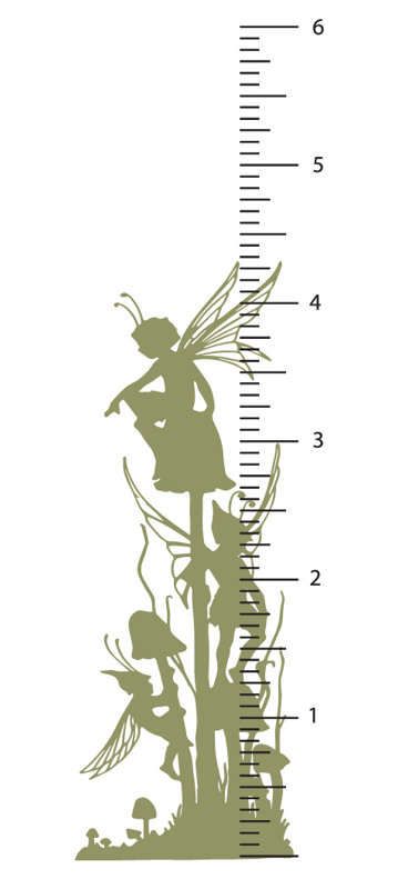 Décalcomanie murale diagramme de croissance fée, Olive