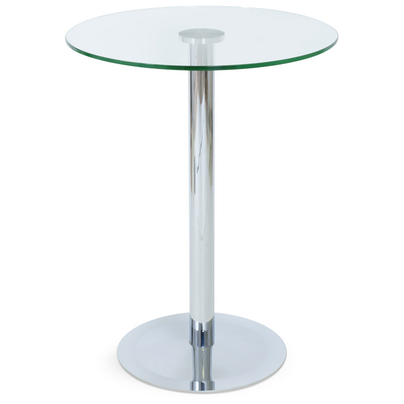 Lady Round Glass Bar Table, 43" H x 28" L x 28" W