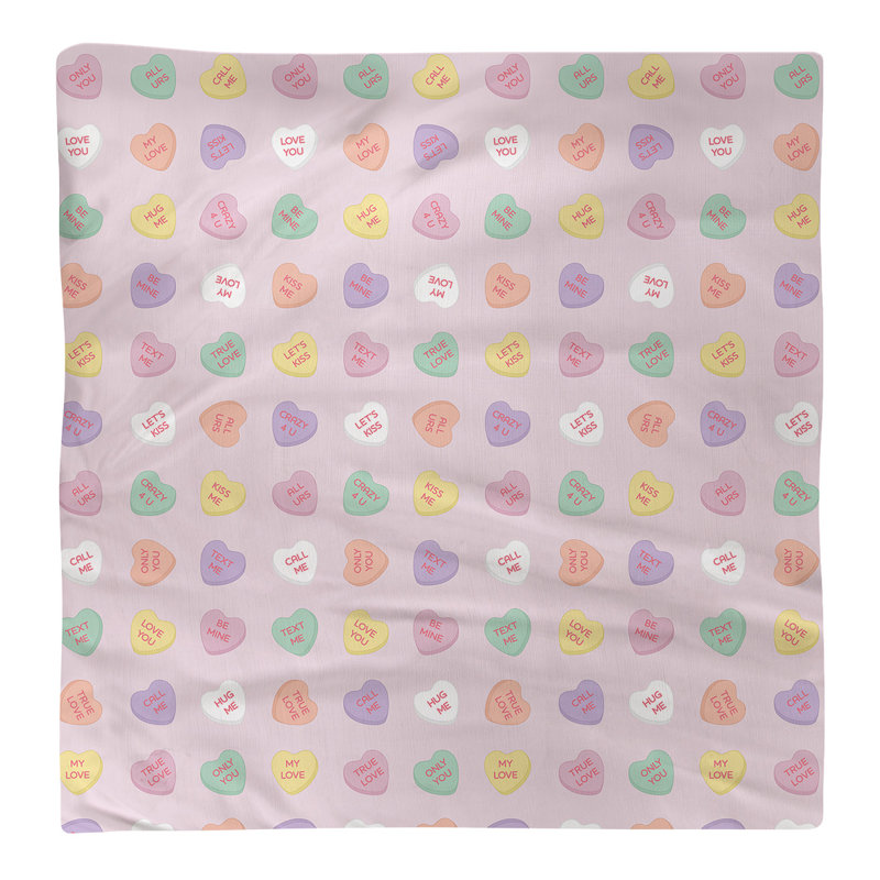 Serviette de dame à graine hol, 10 po x 10 po, Rose pastel / vert, Coton