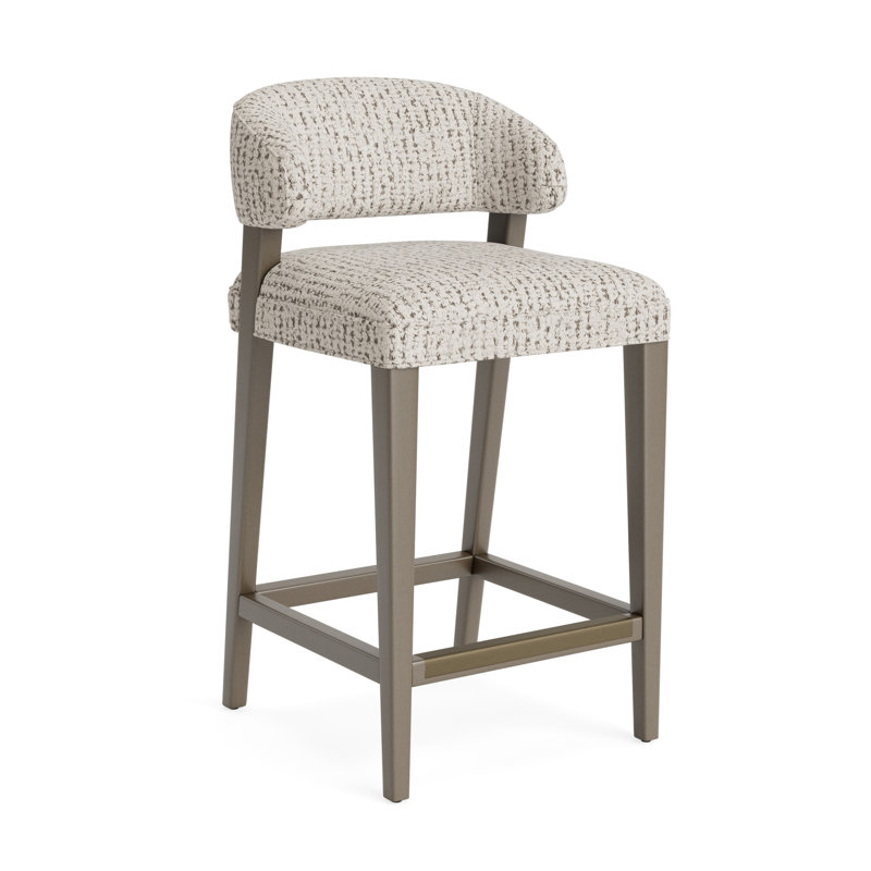 Keane Bar Stool, Marshmallow - Toast, Driftwood, Bar Stool (30” Seat Height)