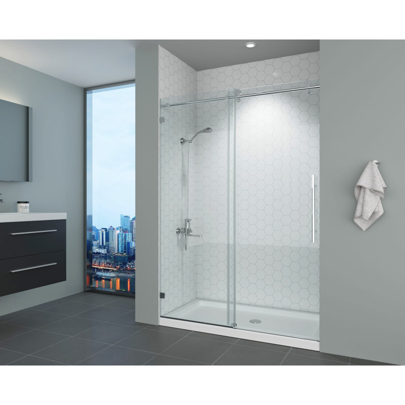 Porte de douche coulissante simple sans cadre l 56 po x H 79 po