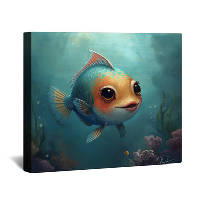 Caricature de toile de poisson sous-marine dans de nombreuses tailles