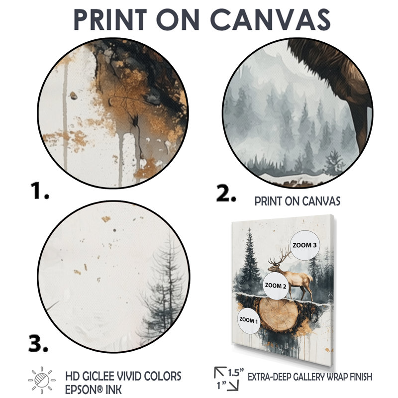 Graidy - Animals Wall Art, H 32 po x l 24 po, Reproduction encadrée d'une seule photo, Blanc