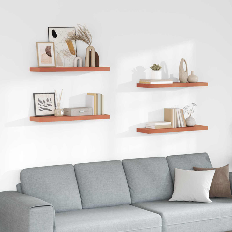 Floating Shelf, 4cm H x 80cm W x 23.5cm D, Red