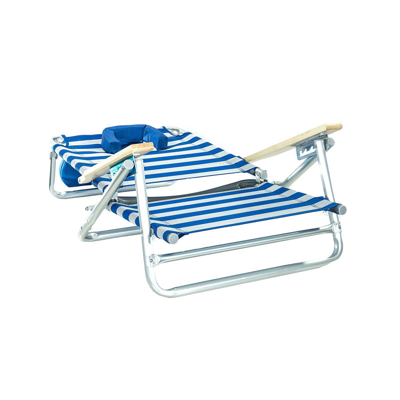 Ostrich South Beach Sand Chair, Portable Outdoor Camping Pool Recliner, Blue Stripe