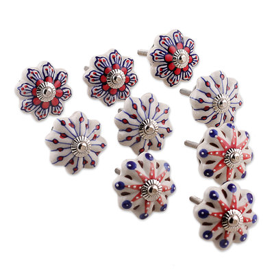 Novica Handmade Fantasy Spring Ceramic Knobs