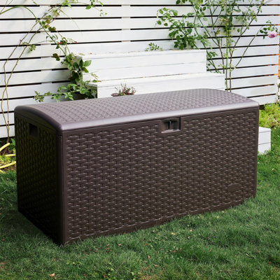 ClassicLiving Aceion 121.9cm W 375L Plastic Lockable Deck Box in Brown